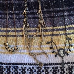 Lot of Three Spooky Claire’s Statement Necklaces